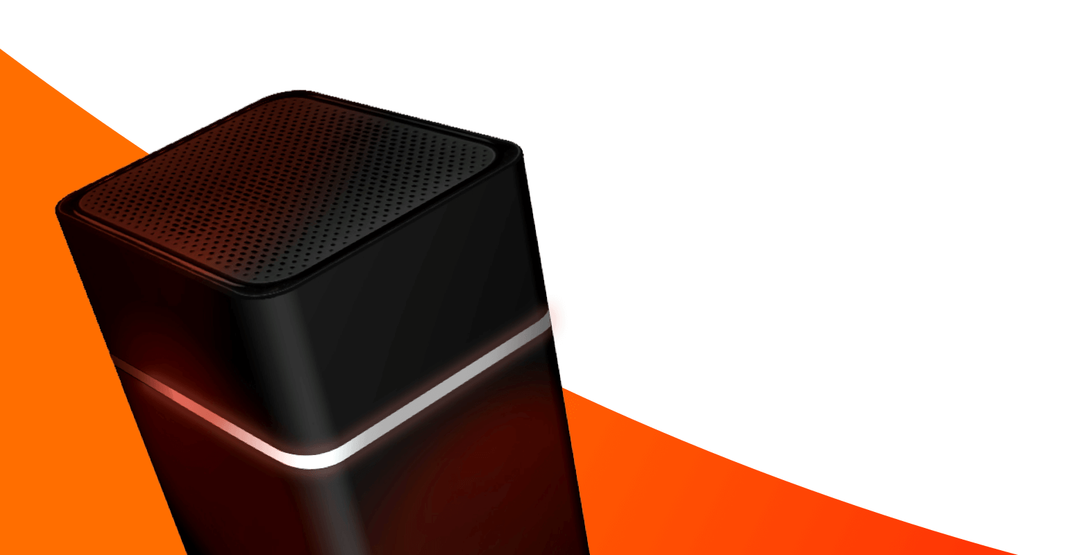 Hub 4 router with orange flares